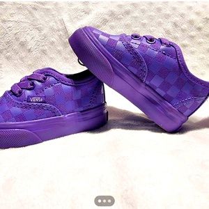 Purple Check Laced Vans Toddler Size 3